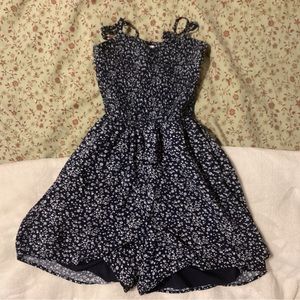 HOLLISTER navy flower print romper.
